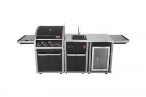 גריל גז 4 מבערים שחור + כיור + מקרר Coleman Galaxy