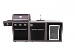 גריל גז 3 מבערים שחור + כיור + מקרר Coleman Revolution