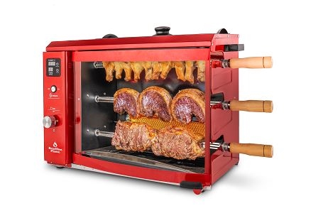 גריל שיפודים ברזילאי + תבנית BRAZILIAN FLAME 3B (אדום)