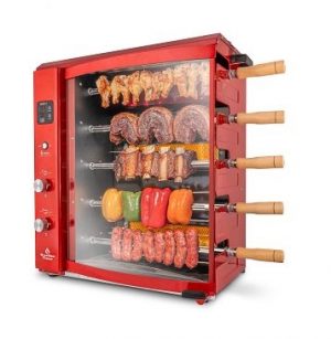 גריל שיפודים ברזילאי + תבנית BRAZILIAN FLAME 5B (אדום)