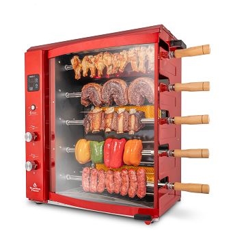 גריל שיפודים ברזילאי + תבנית BRAZILIAN FLAME 5B (אדום)